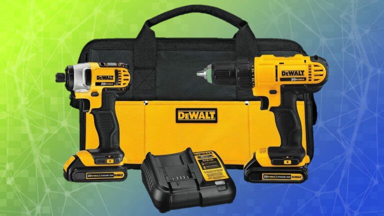 I love this DeWalt cordless drill and impact driver set