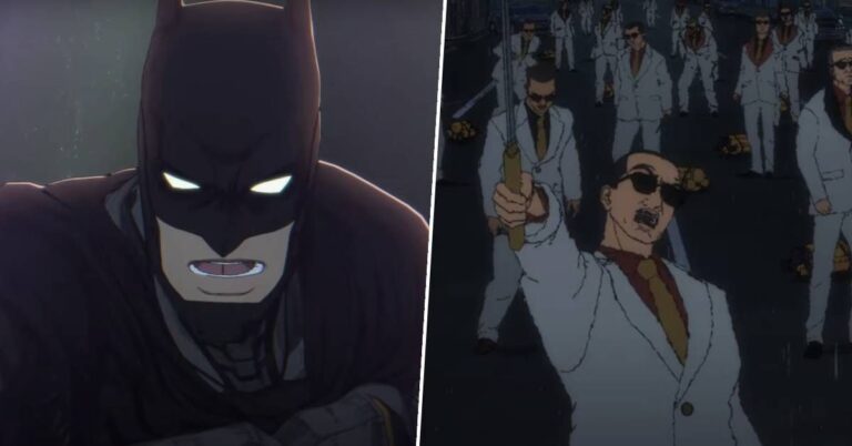 New trailer for Batman anime movie is a wild ride with the Yakuza raining from the sky, Japan appearing over Gotham, and the Justice League