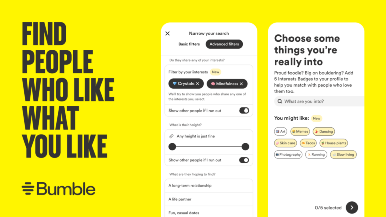 Bumble now lets you sort matches by interests