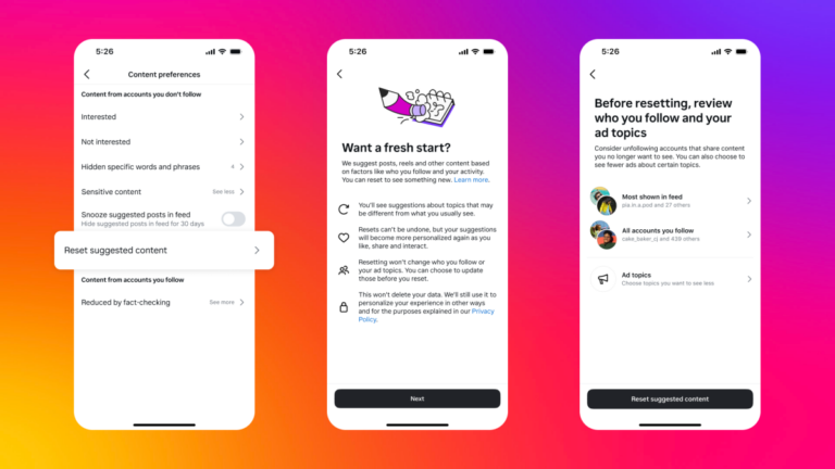 Instagram will let you ‘reset’ your recommendations