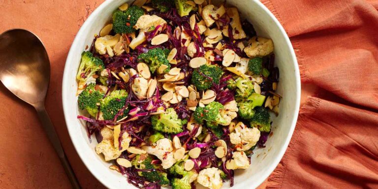 Cauliflower and Broccoli Salad with Honey-Soy Dressing Recipe