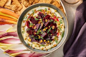 Whipped Feta with Beets, Pistachios & Honey