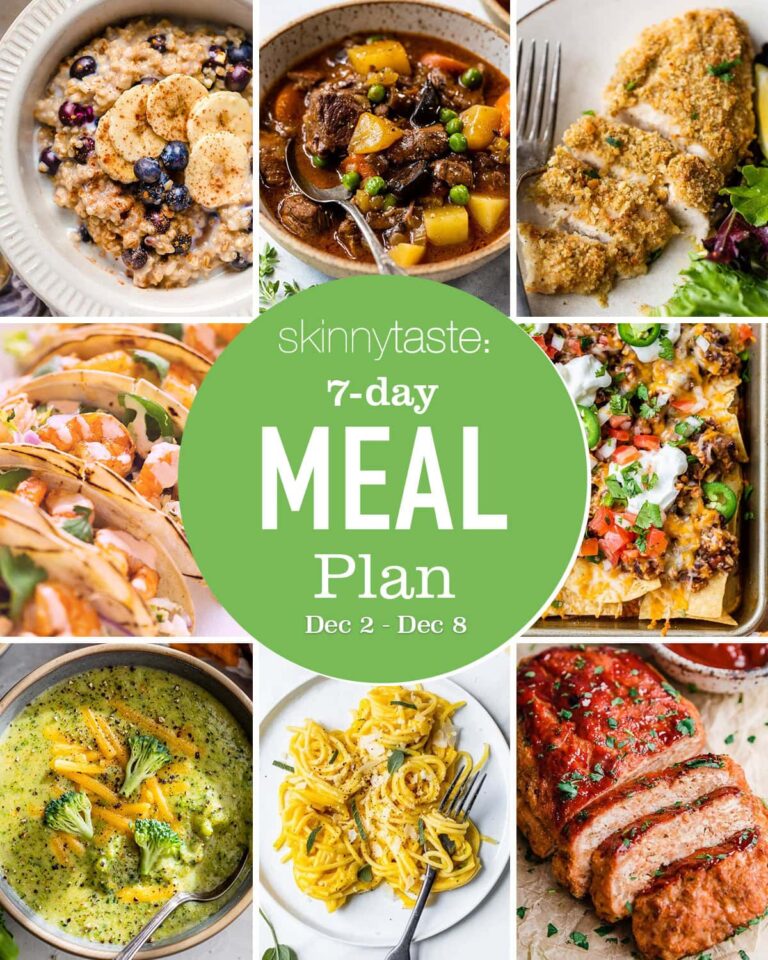 Free 7 Day Healthy Meal Plan (Dec 2-8)