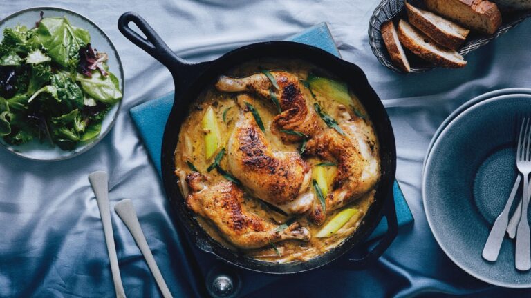 Creamy Cider-Braised Chicken and Leeks Recipe