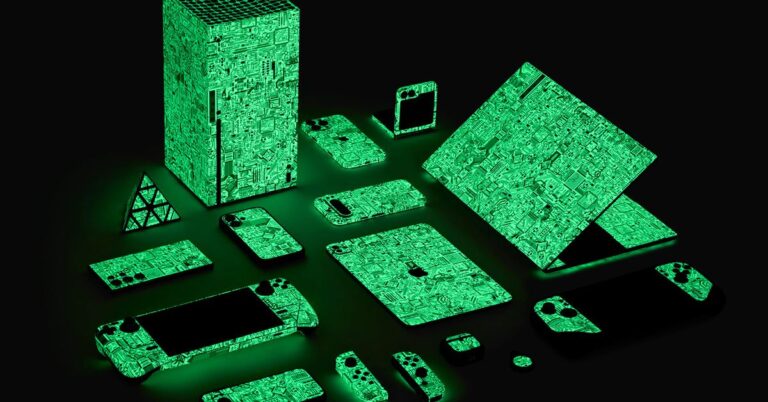 Dbrand’s new glow-in-the-dark skins have a circuit board texture you can feel