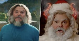 The first look at Jack Black as a satanic fake Santa Claus for new Christmas movie with a wild premise has been unveiled