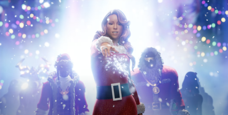 Oh thank goodness, the Fortnite rumors are true and Mariah Carey is here as a… 10-foot-tall Christmas goddess from space?