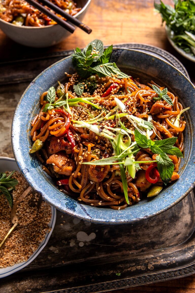 20 Minute Honey Garlic Chicken Udon Noodles.