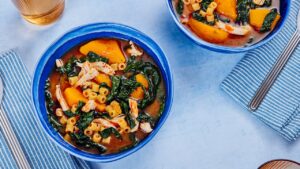 Miso Chicken Soup With Squash and Tiny Pasta Recipe