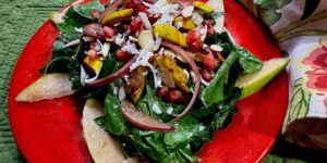 Kale and Roasted Delicata Squash Salad with Pomegranate Vinaigrette Recipe