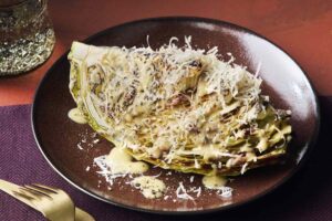 Charred Cabbage Wedges with Anchovies and Parmesan