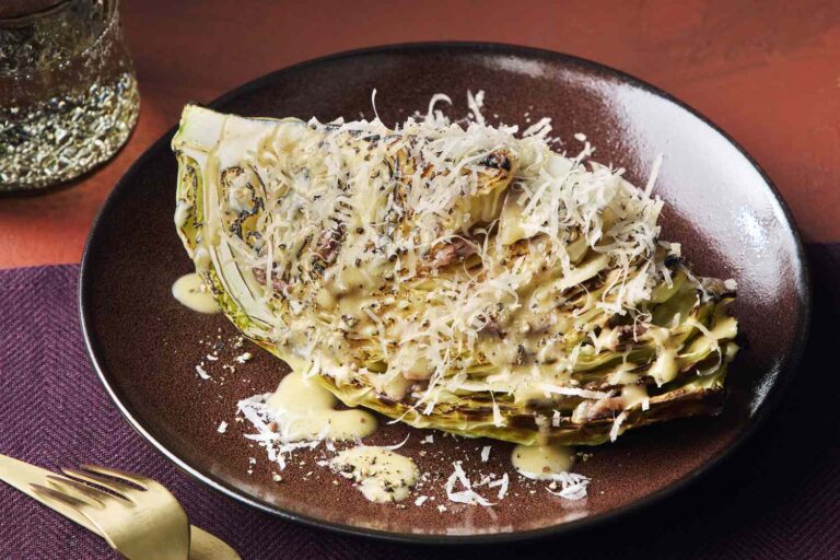 Charred Cabbage Wedges with Anchovies and Parmesan