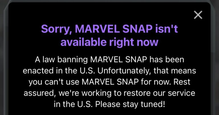 Marvel Snap is banned, just like TikTok