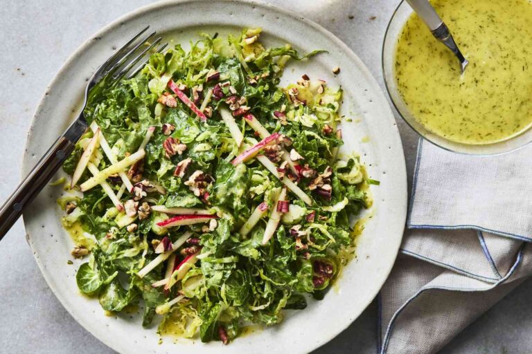 Kale Salad with Shaved Brussels Sprouts