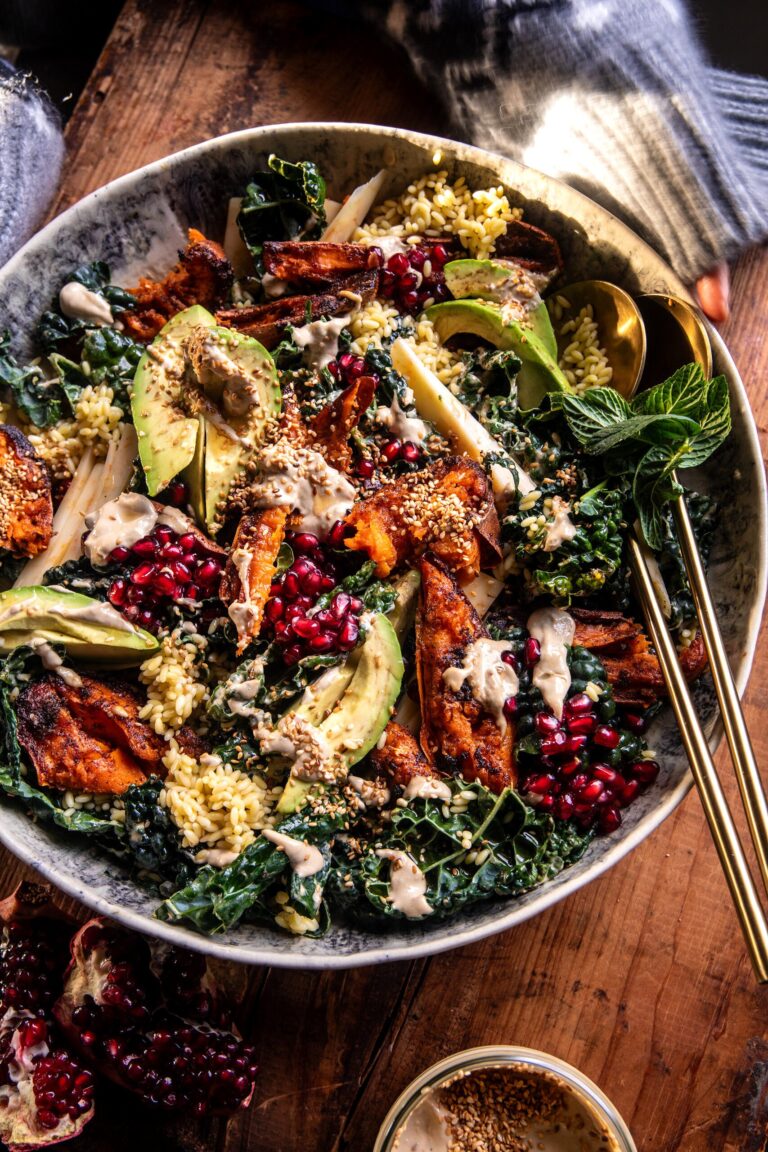 Roasted Sweet Potato Salad with Tahini Dressing.