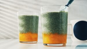 Matcha-Mango Chia Pudding Recipe | Epicurious