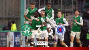 Hibs score late equaliser in six-goal thriller against Rangers