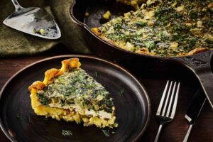 Spanakopita-Inspired Potato Crust Quiche