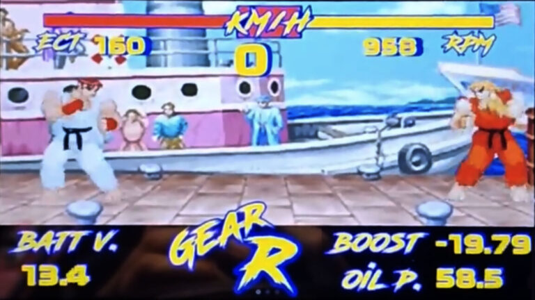 Check out this awesome Street Fighter II car dashboard mod