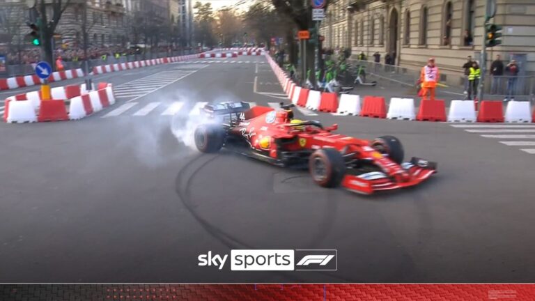 Hamilton and Leclerc do donuts in Milan streets!