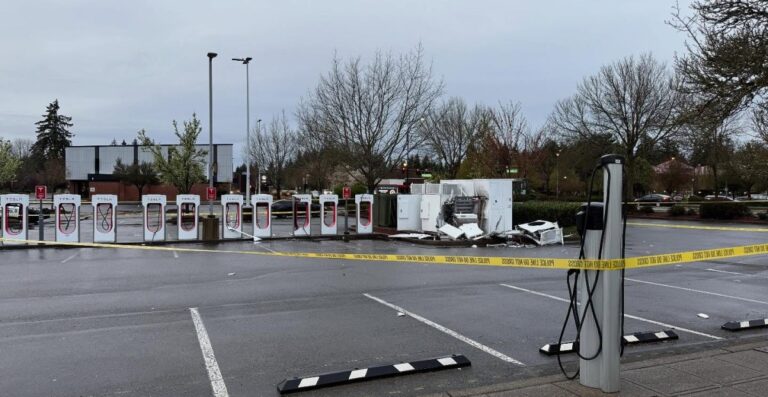 Tesla Supercharger damaged in possible explosion in Washington