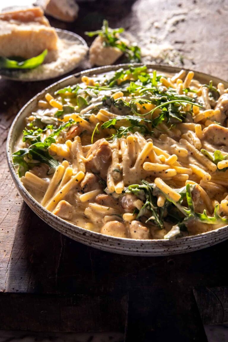 One Pot Chicken Caesar Pesto Pasta.