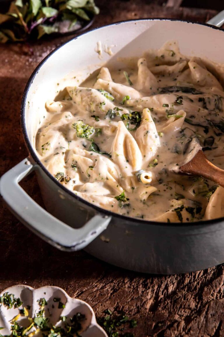 One Pot Spinach Broccoli Ricotta Stuffed Shells.