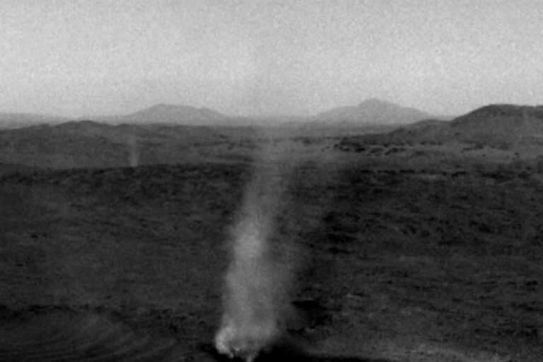 NASA’s Mars Rover Captures a Giant Dust Devil Swallowing Its Friend